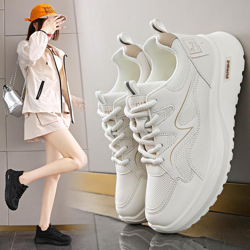 鞋子女款2025新款秋季透气网面软底防滑运动鞋通勤百搭老爹小白鞋