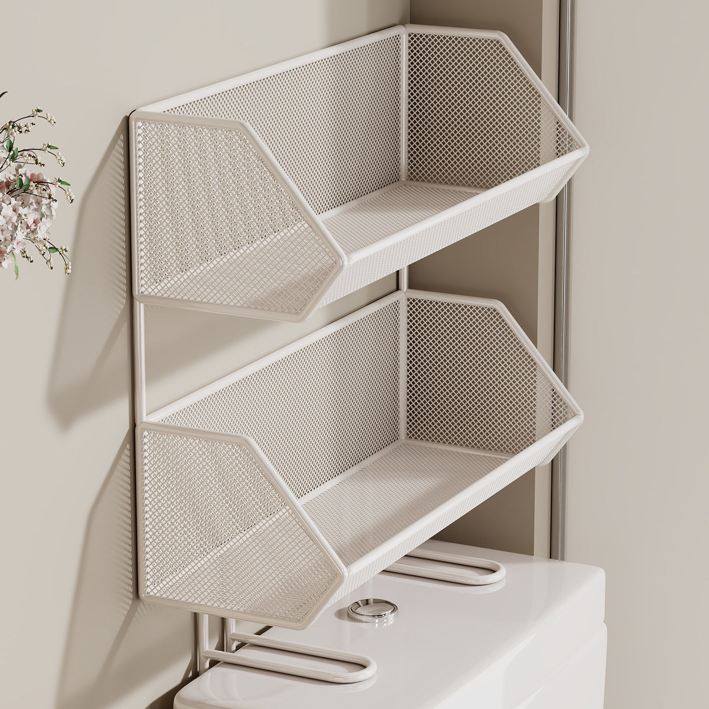 卫生间马桶上方置物架浴室纸巾收纳储物架厕所洗手间用品收纳神器