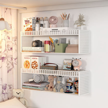 宿舍墙上置物架免打孔床头床上铺壁挂墙面挂篮学生寝室收纳框架子