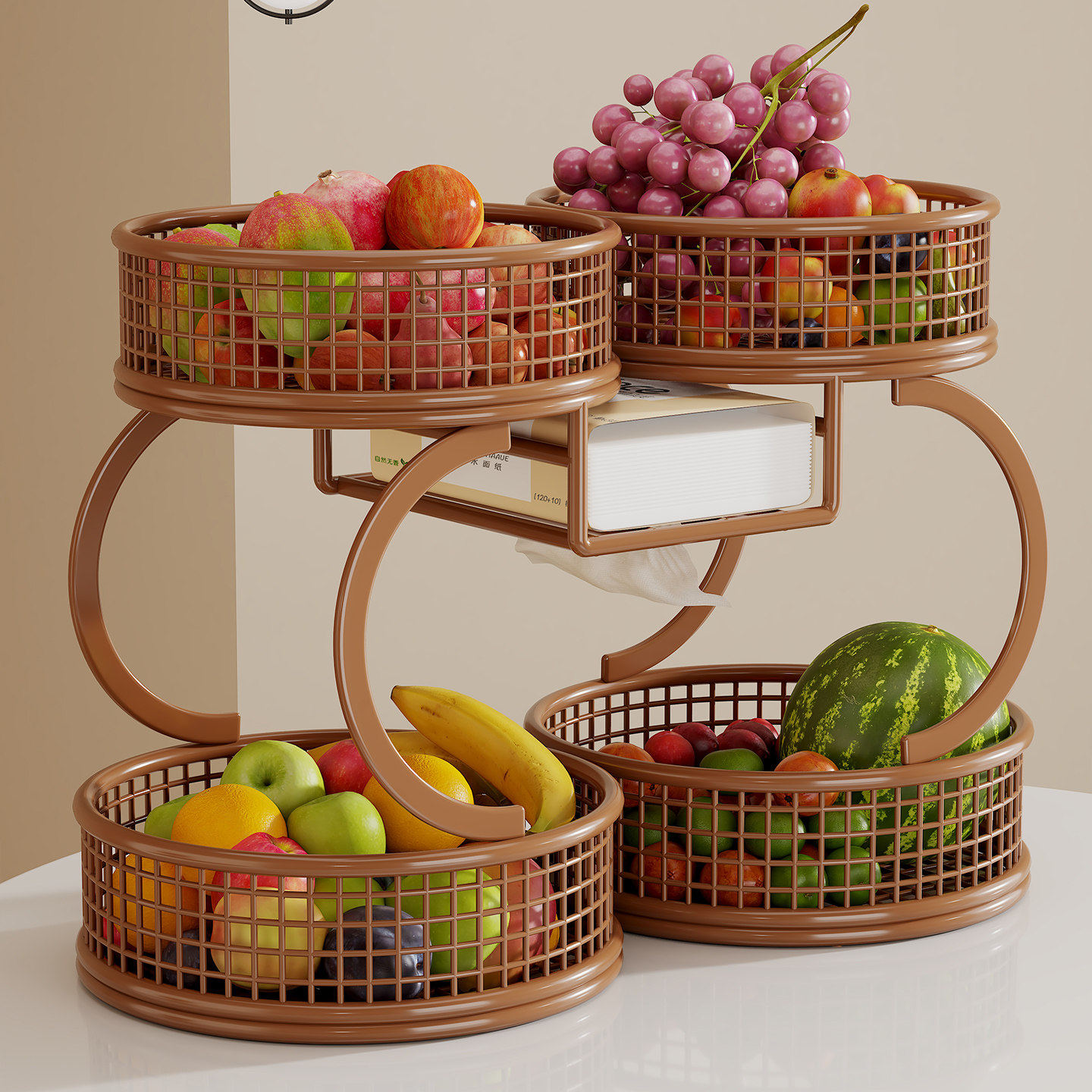 水果盘客厅茶几家用多层收纳筐置物架高颜值网红零食摆放盘水果篮,餐饮具,果盆/果盘/果篮,淘宝优惠券,粉丝福利购,淘宝优惠卷
