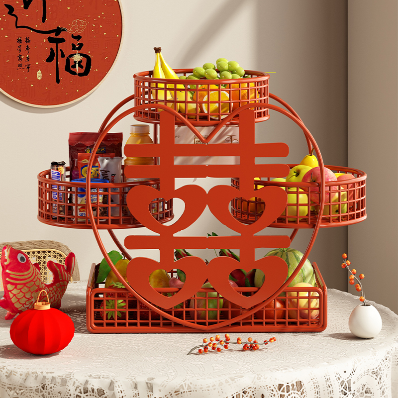 高端精致高颜值订婚摆件果篮