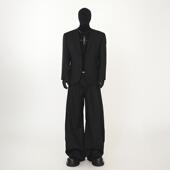 VE2 不易皱西服外套男 款 纯色高级感垫肩西装 外套伴郎黑色休闲四季