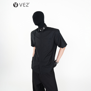 衬衫 重磅挺括短袖 男正肩收腰翻领衬衣免烫抗皱纯色上衣 夏季 VE2