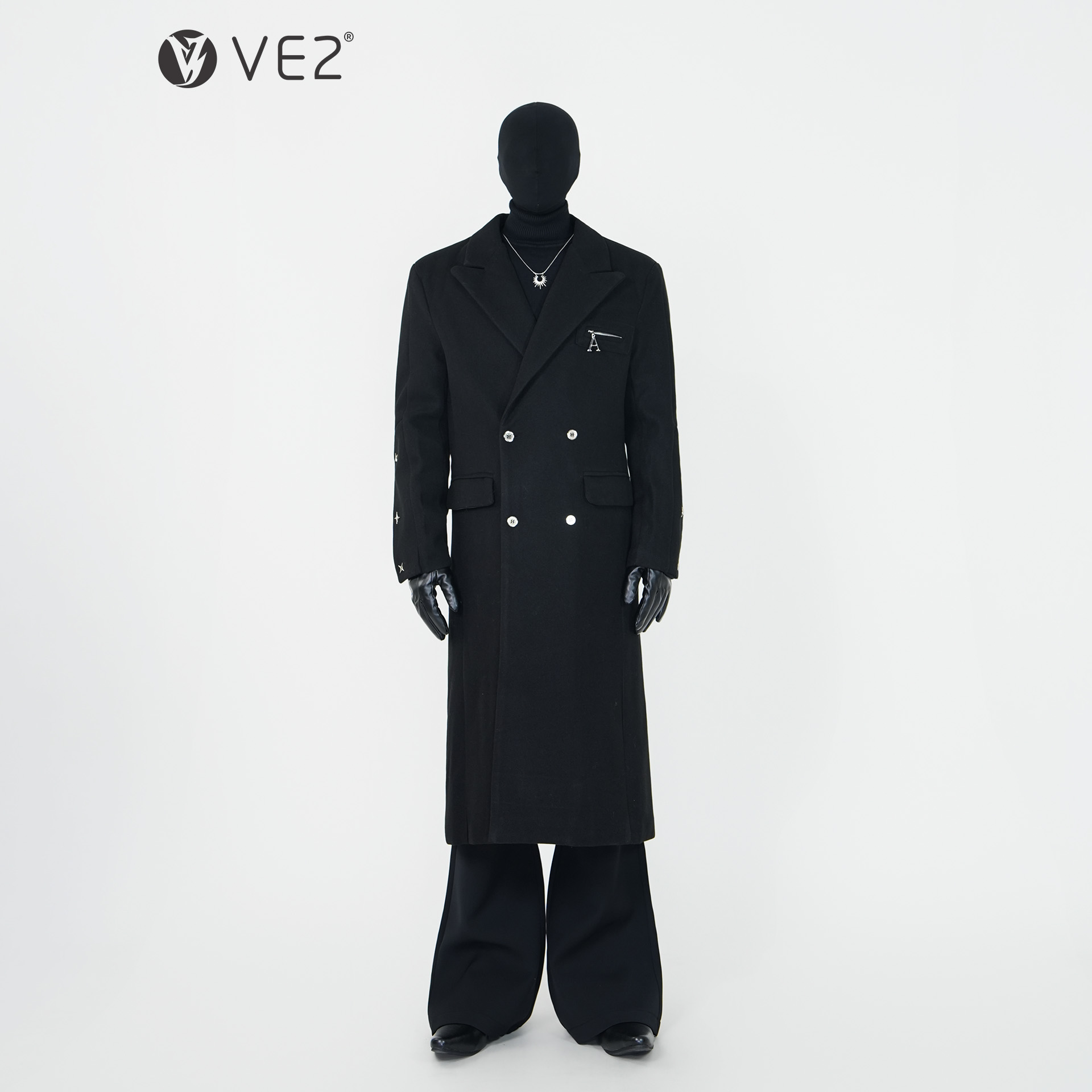 修身西装领毛呢大衣西装领风衣