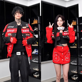 VE2 设计感可拆卸情侣机车服夹克男春秋红色美式 赛车服宽松外套女