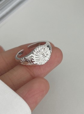 韩国东大门饰品【LEI】S925纯银烟花戒指ins射线的阳光戒指时尚