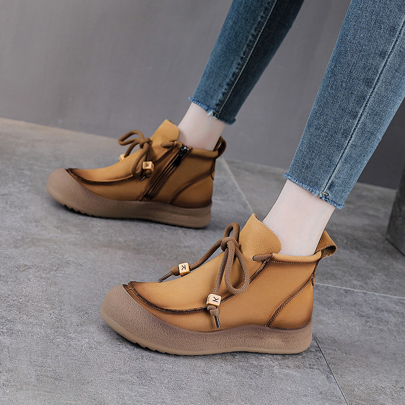 女运动休闲鞋软底不累脚女款妈妈平底鞋大头鞋女2025新款高帮厚底