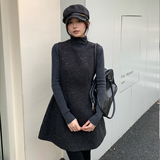 千金风亮晶晶收腰显瘦小个子两件套背心裙8131-B280-P159-K209，女装连衣裙，浙宝280