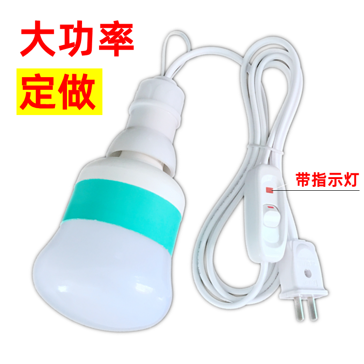 带线灯口灯座灯头延长线E27开关LED螺口灯泡插头悬吊式简易灯节能