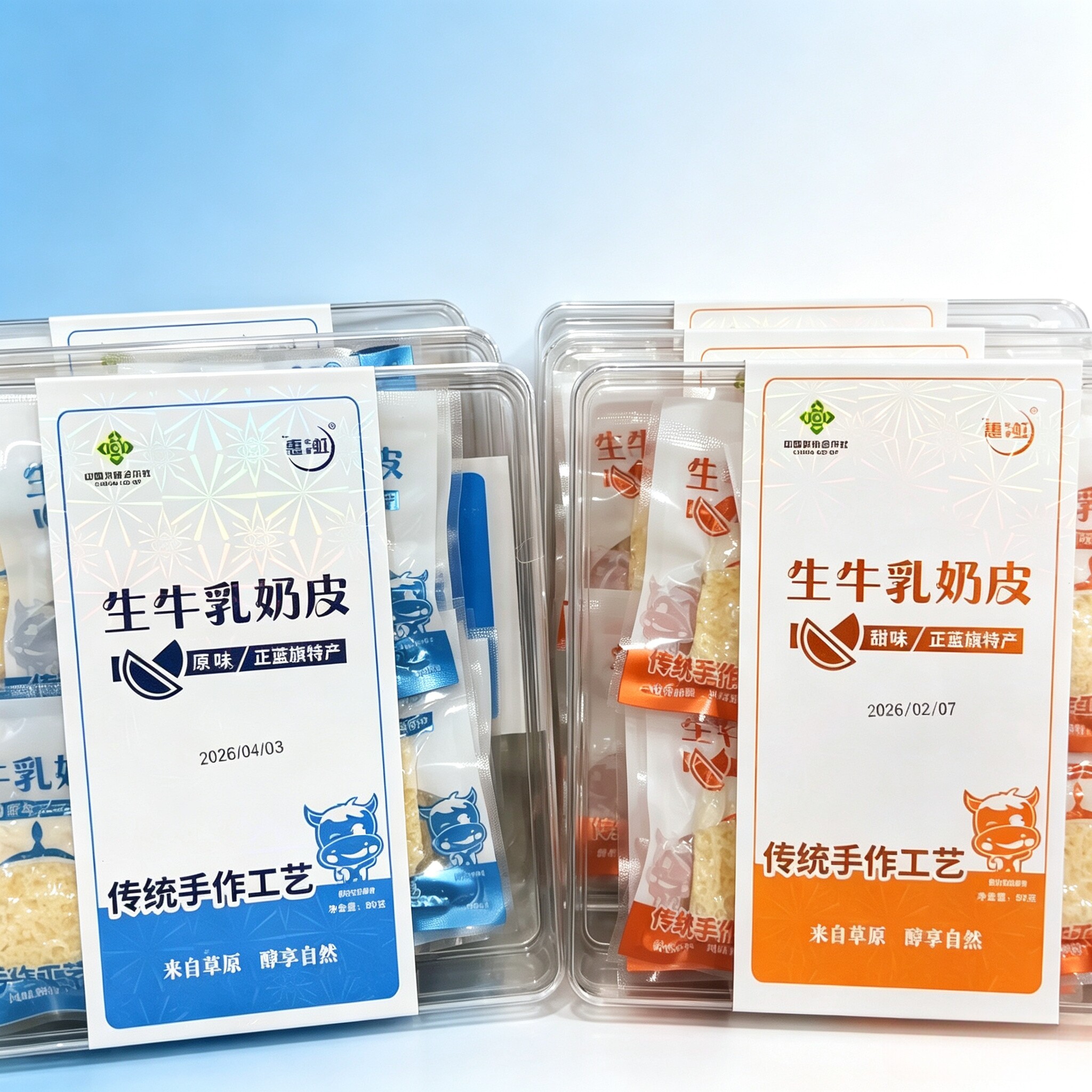 内蒙古正蓝旗特产惠虹生牛乳奶皮原味甜味90克独立包装