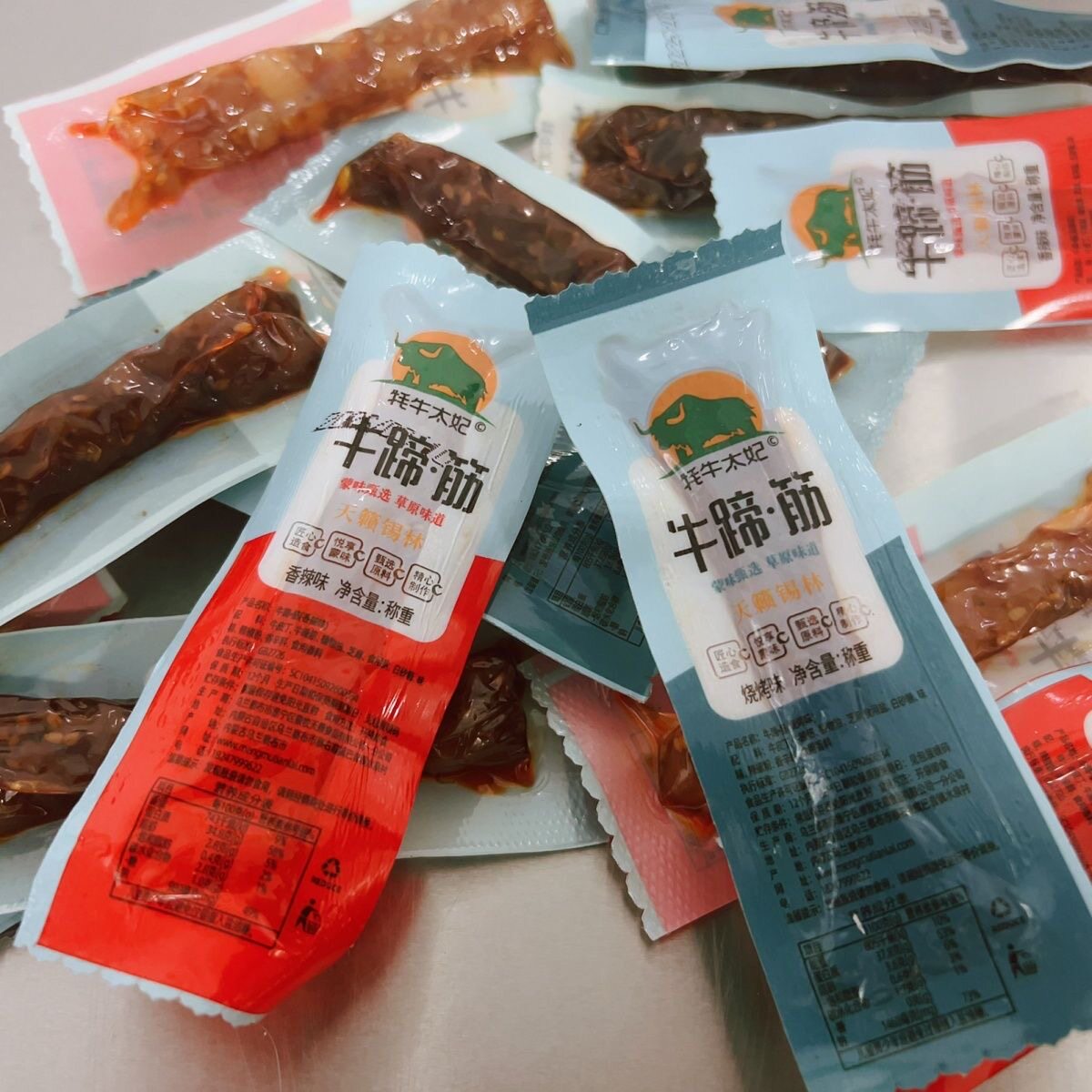 内蒙古特产散称牦牛太妃牛蹄筋烧烤味香辣味独立包装