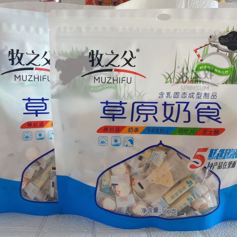 内蒙古特产牧之父奶片特浓芝士鲜牛奶酪奶条奶滋奶贝500g混装包邮