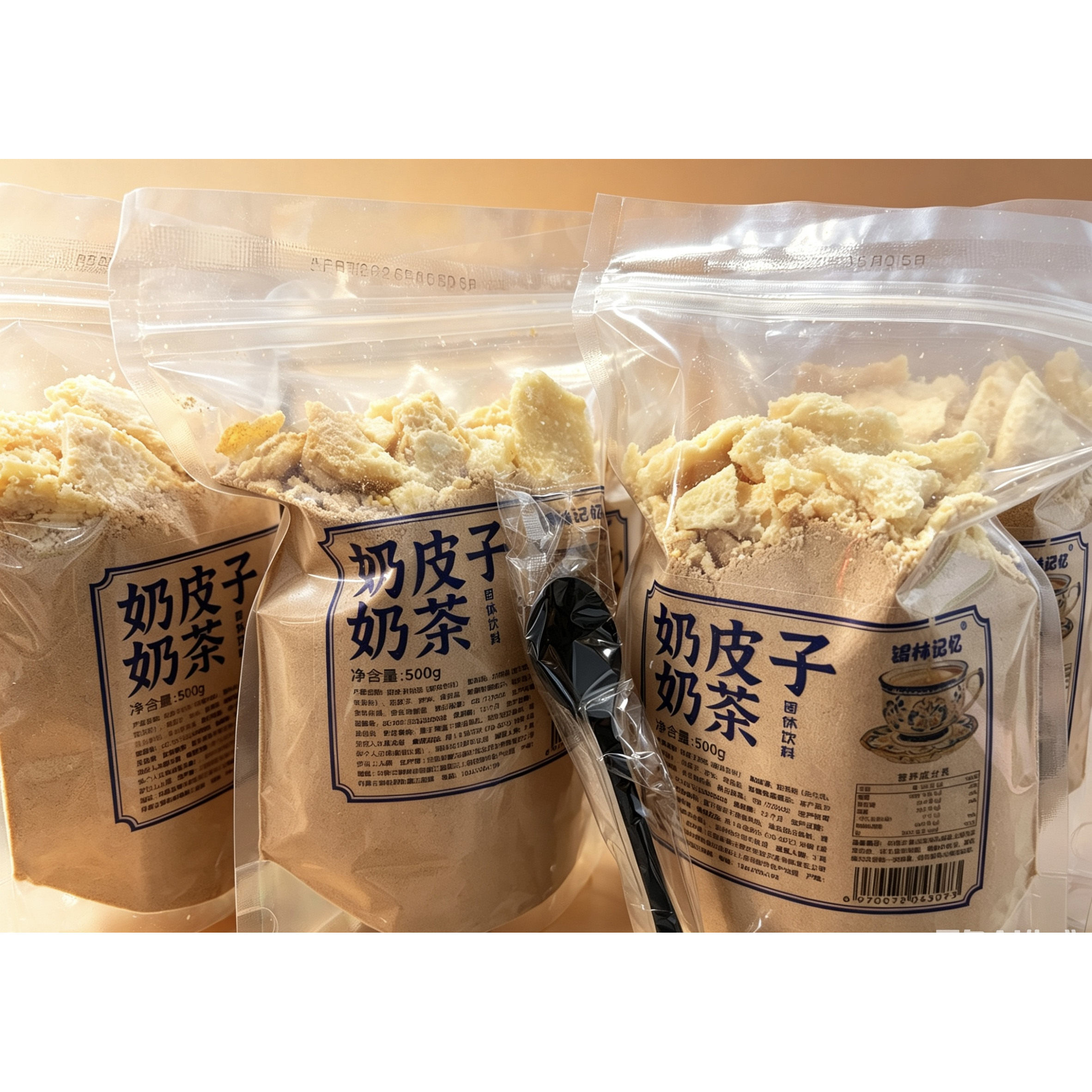 内蒙古奶茶锡盟蓝旗锡林记忆奶皮奶茶500克咸味(赠勺子)奶皮子