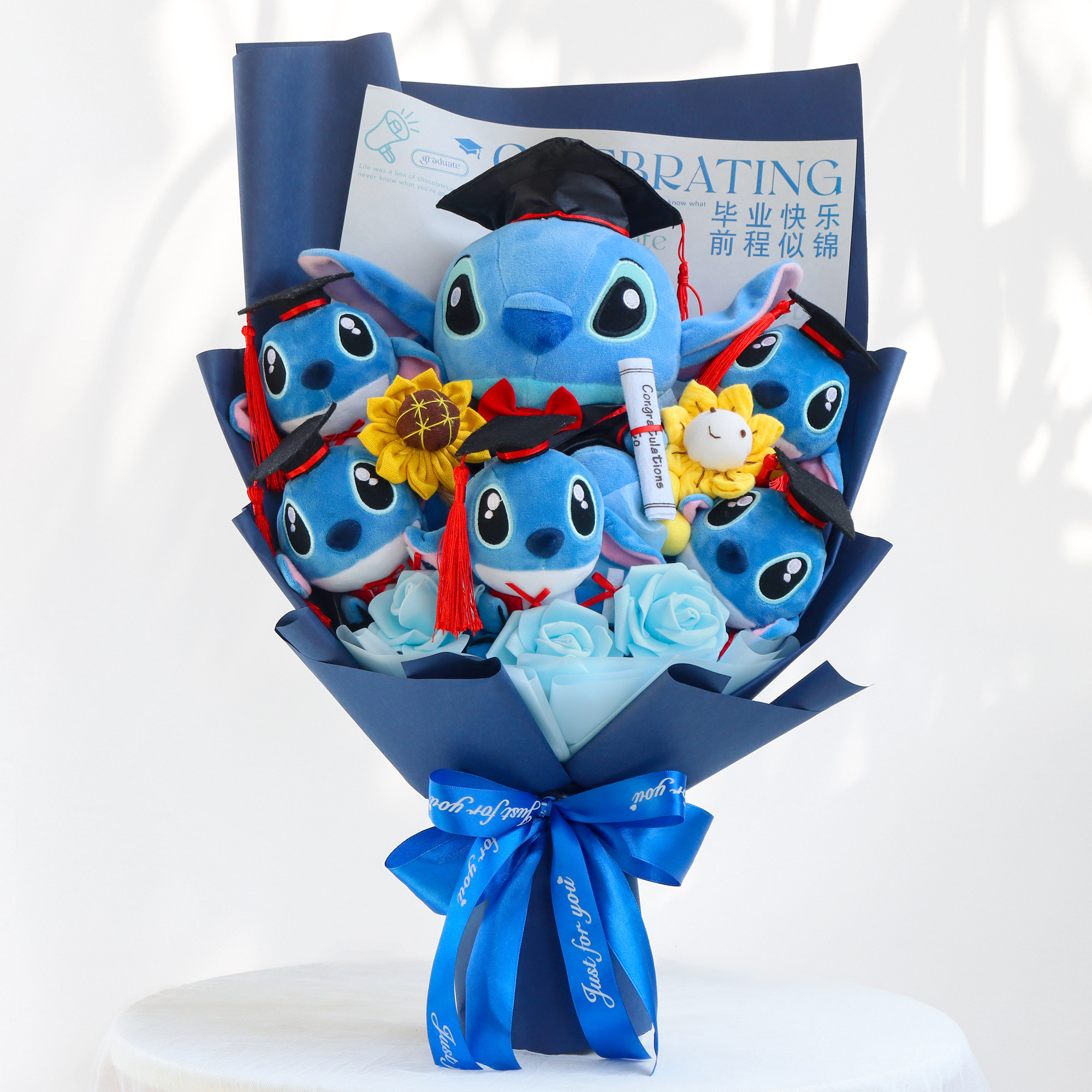 卡通花束史迪仔手办玩偶娃娃公仔花束生日礼物送女朋友同学毕业季