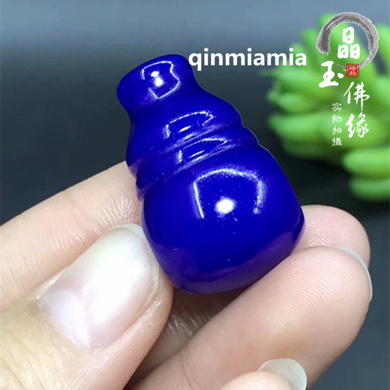 天然阿富汗5A级青金石水滴一体三通佛头文玩手串佛珠金刚星月配饰