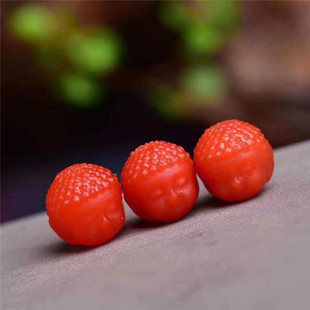 天然保山南红佛头大日如来满色满肉宝宝佛可做文玩108背云腰珠DIY