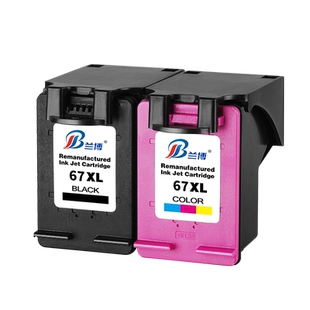 兰博适用惠普67墨盒 HP Deskjet2723 2721 2330 2755 6052 6020 4140 2332打印机墨盒 大容量黑彩墨盒可加墨