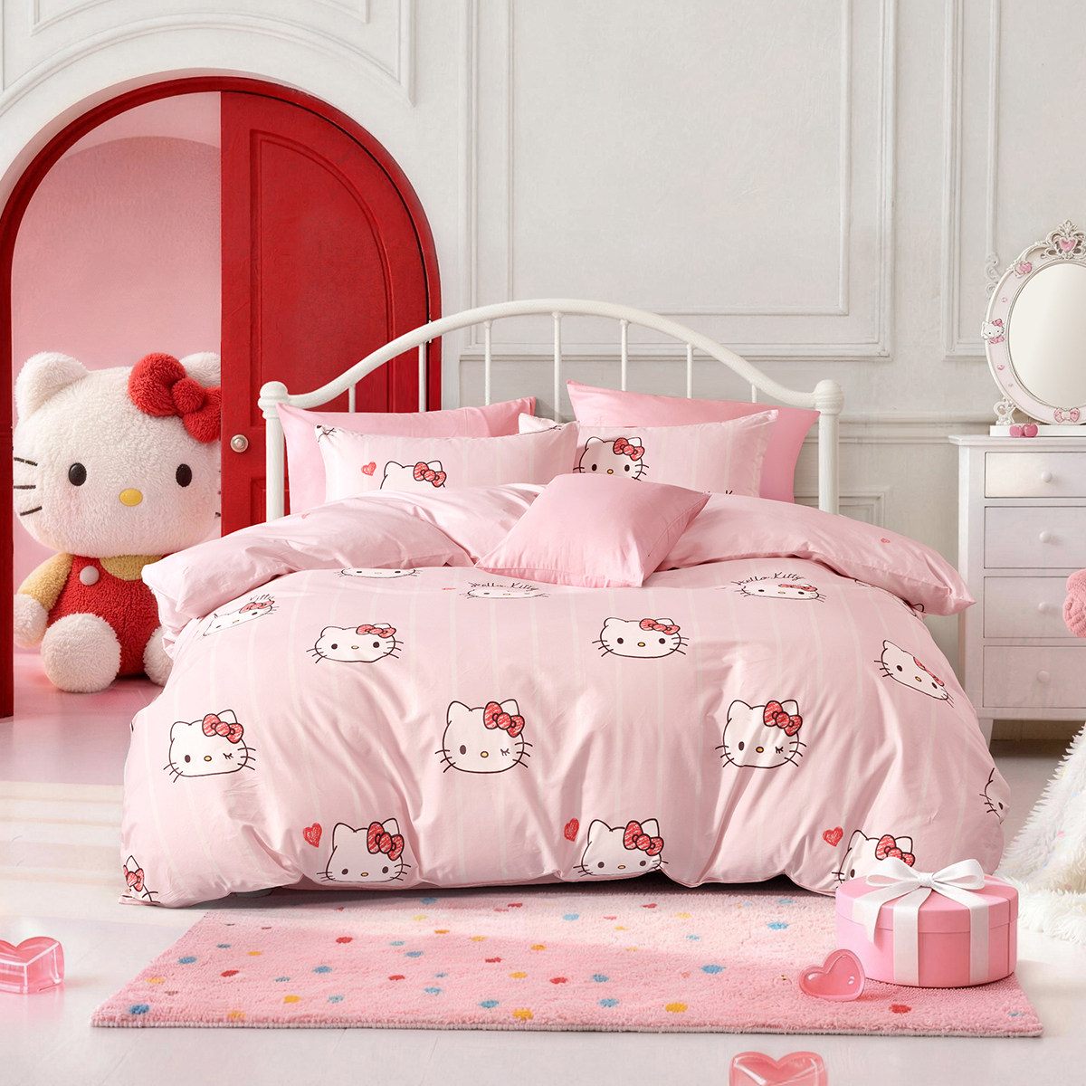 水星家纺儿童全棉三/四件套纯棉学生宿舍床笠被套床单美乐蒂套件