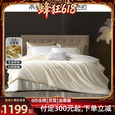 水星家纺A类金桑蚕丝二合一被子