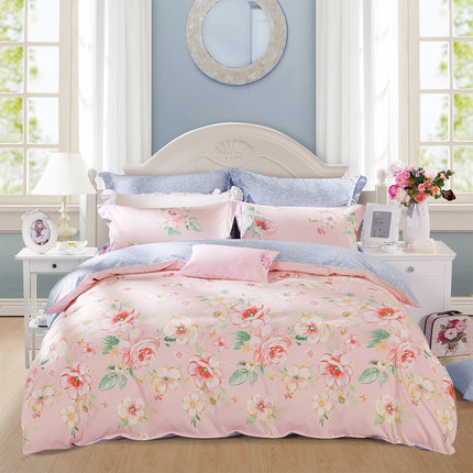 水星家纺磨毛加厚保暖四件套 百卉含英 冬季被套床上用品【预售】