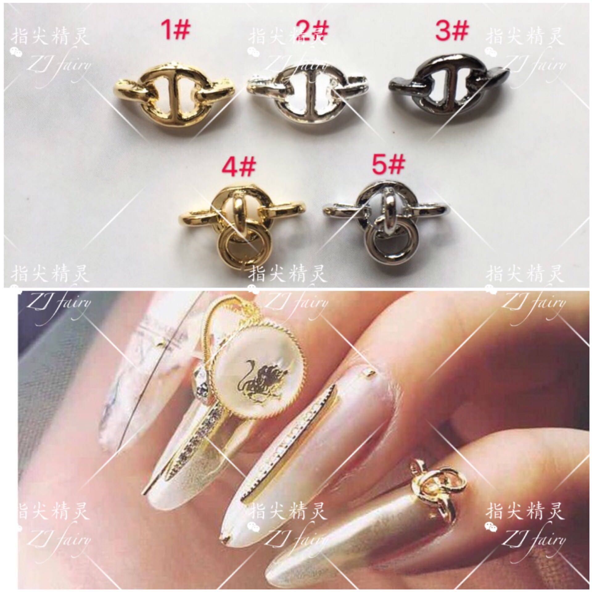 指尖精灵美甲合金金属饰品 优质电镀猪鼻环 非偏远地区满48元包邮