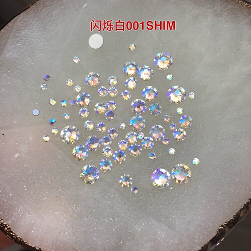 闪烁白001SHIM正品华子平底圆钻