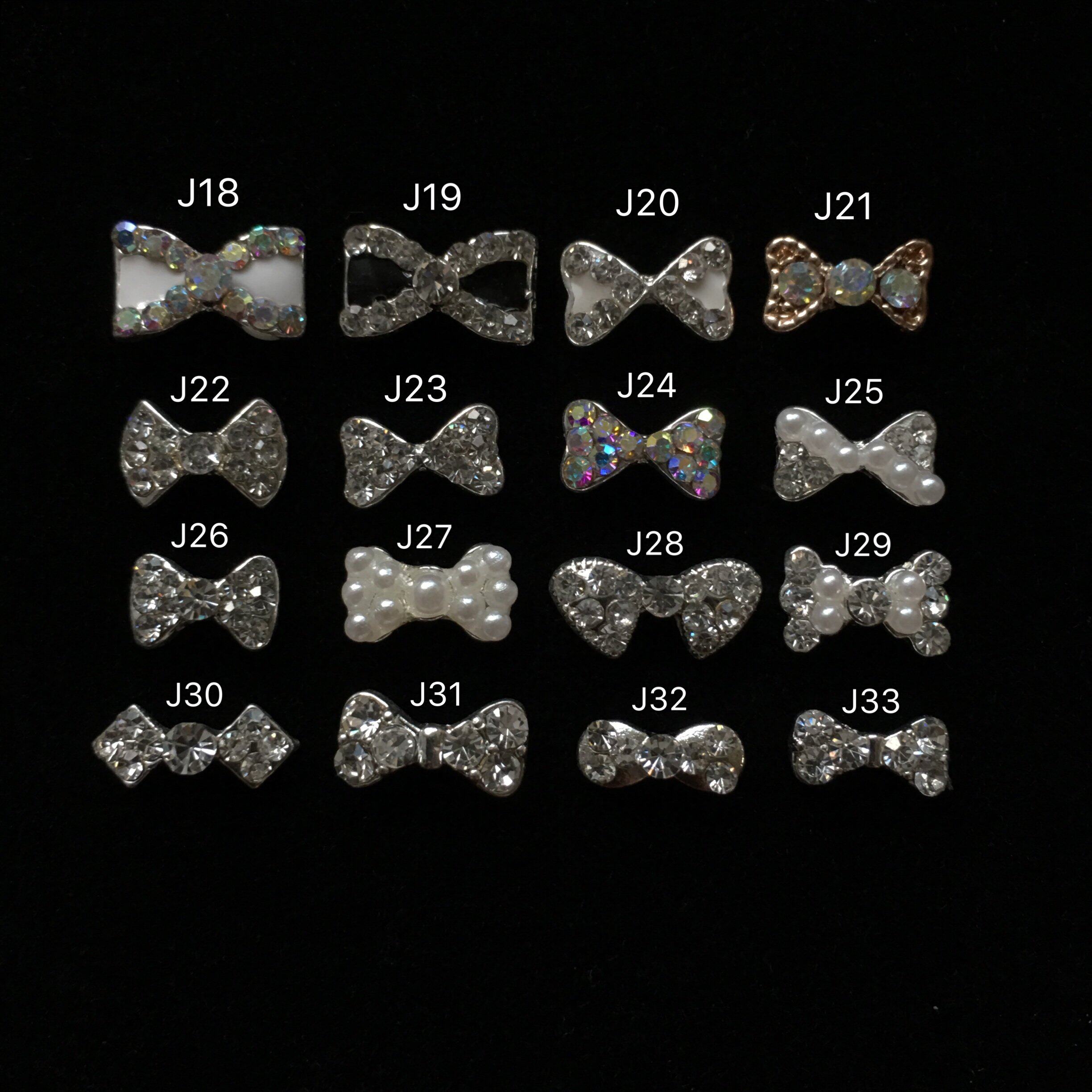 指尖精灵美甲合金金属饰品 经典蝴蝶结镶钻饰品 非偏远满48元包邮