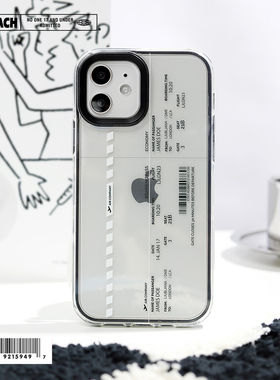 LIVECASE简约机票苹果12手机壳适用IPhone13Pro Max透明保护套潮