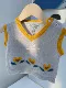 Y023 ｜ Greg Beige Flower Vest 20 шерсть 35 нейлон