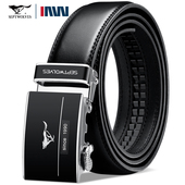 腰带品牌青年自动扣男人滑道裤 七匹狼男士 皮带真皮商务西装 带软皮