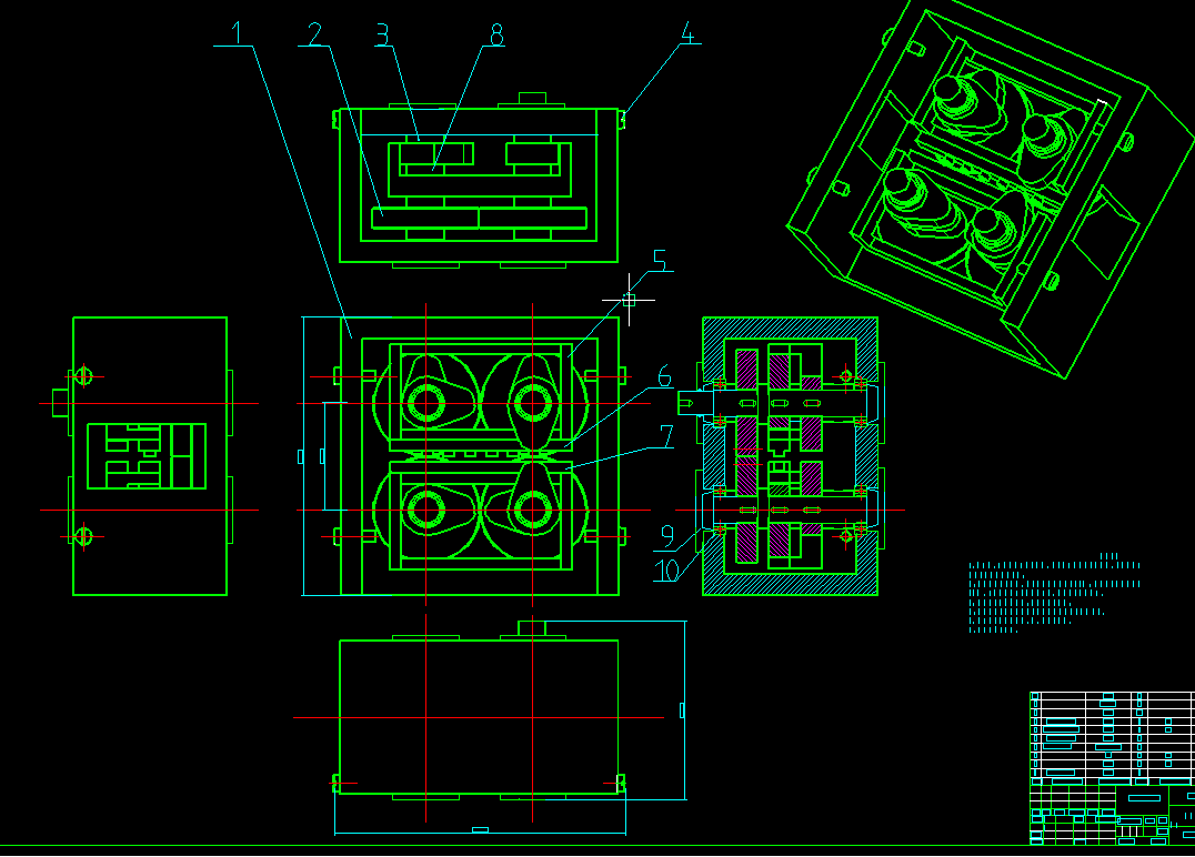 高速平动冲压装置的设计2d图机械cad素材