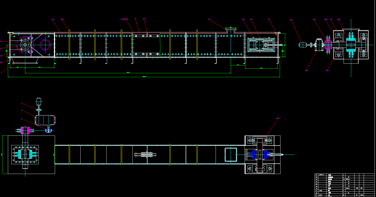 TGSS50型刮板传输机设计2D图机械CAD素材