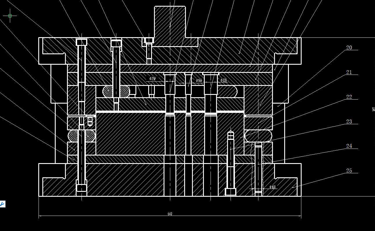 汽车备轮架加固板落料冲孔复合模设计2d图机械cad素材