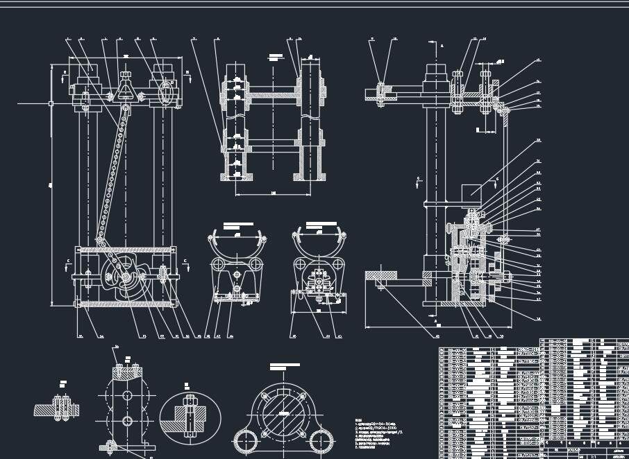 爬杆作业机器人设计2d图机械cad 说明素材