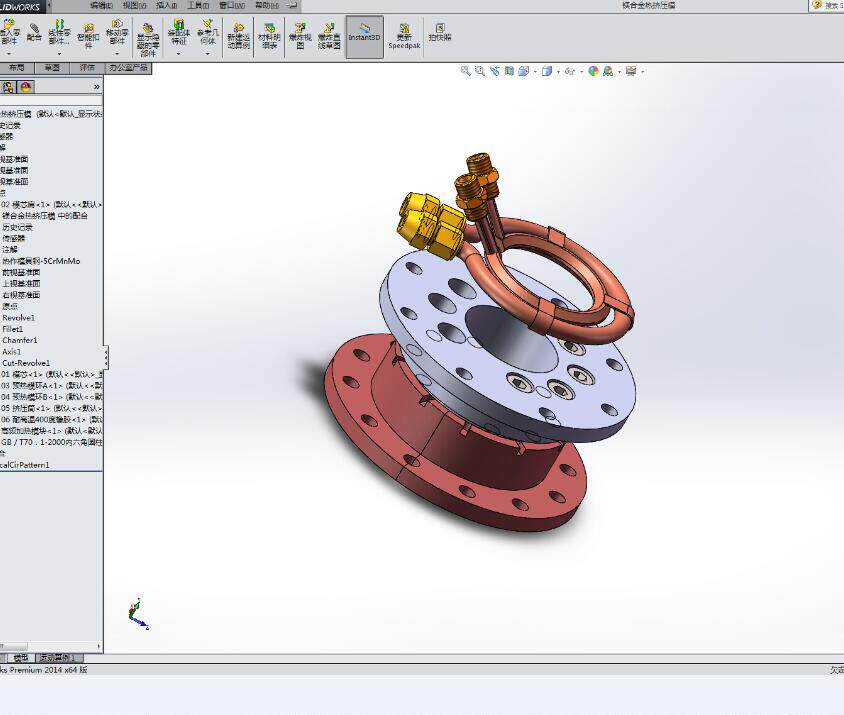 镁合金热挤压模具设计2d图机械cad素材