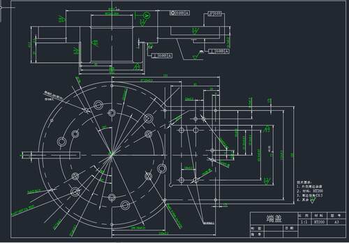 端盖机械加工工艺规程设计2D图机械CAD+说明图纸