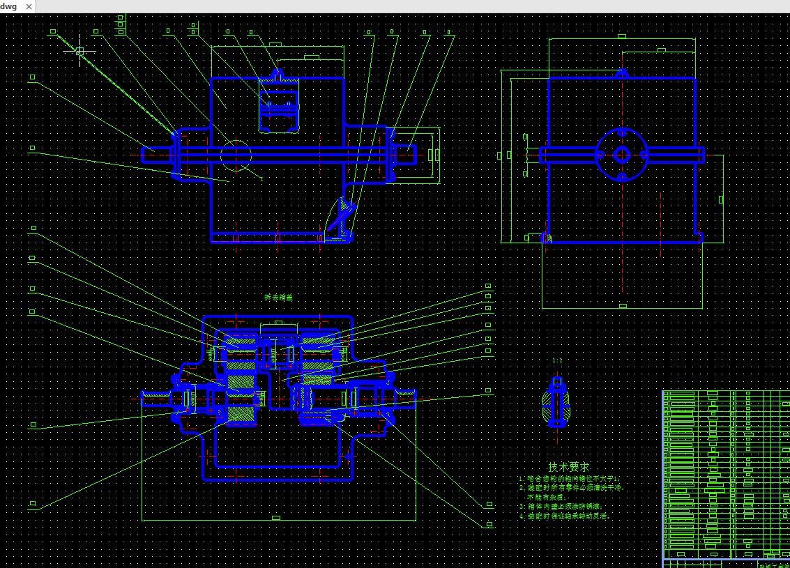 起毛机主传动结构设计2D图机械CAD图纸