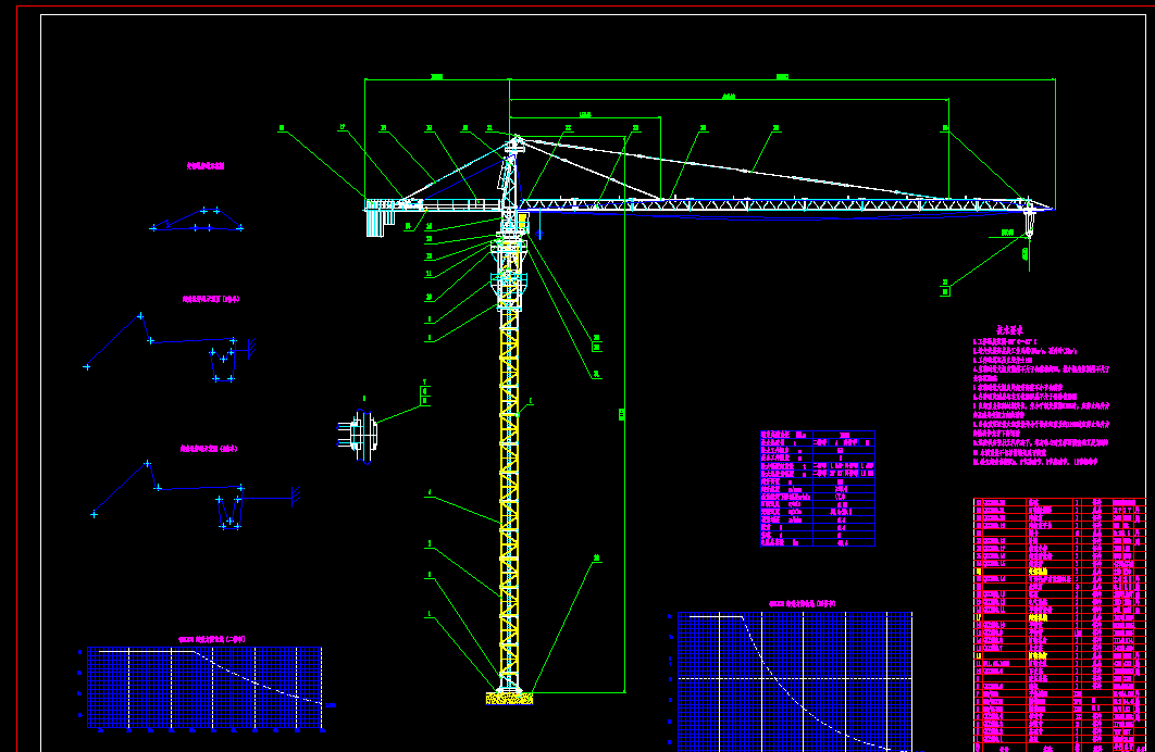 qtz塔式起重机设计2d图机械cad素材