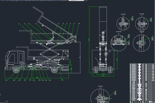 QY3060高位自卸车改装设计2D图机械CAD+说明图纸