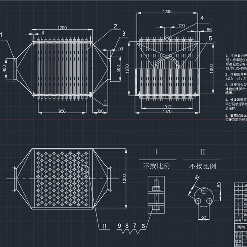 基于渣仓的热管换热器设计图纸2D图机械CAD+说明图纸