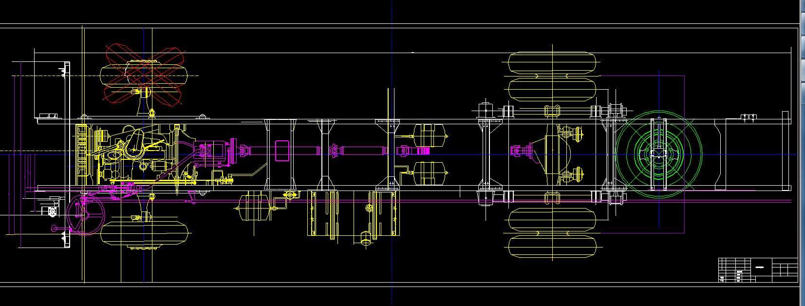 中型客车的总布置设计2d图机械cad 说明素材