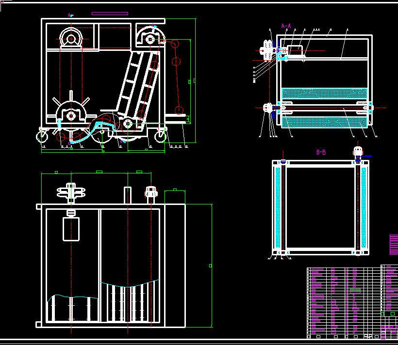 乒乓球捡拾器设计2d图机械cad素材