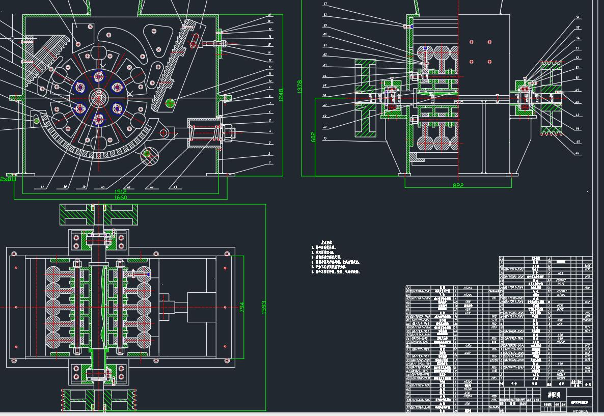 PC800x600PC0806锤式破碎机设计2D图机械CAD+说明图纸