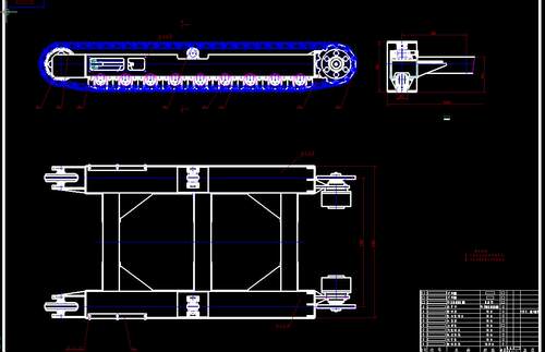 钻机履带底盘底架设计2D图机械CAD+说明图纸