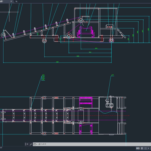 移动皮带卸料小车设计2D图机械CAD+说明图纸