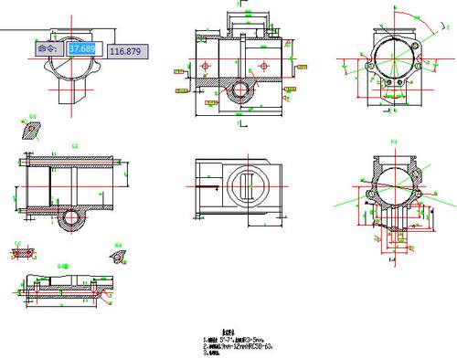 凿岩机缸体加工工艺及夹具设计2D图机械CAD+说明图纸