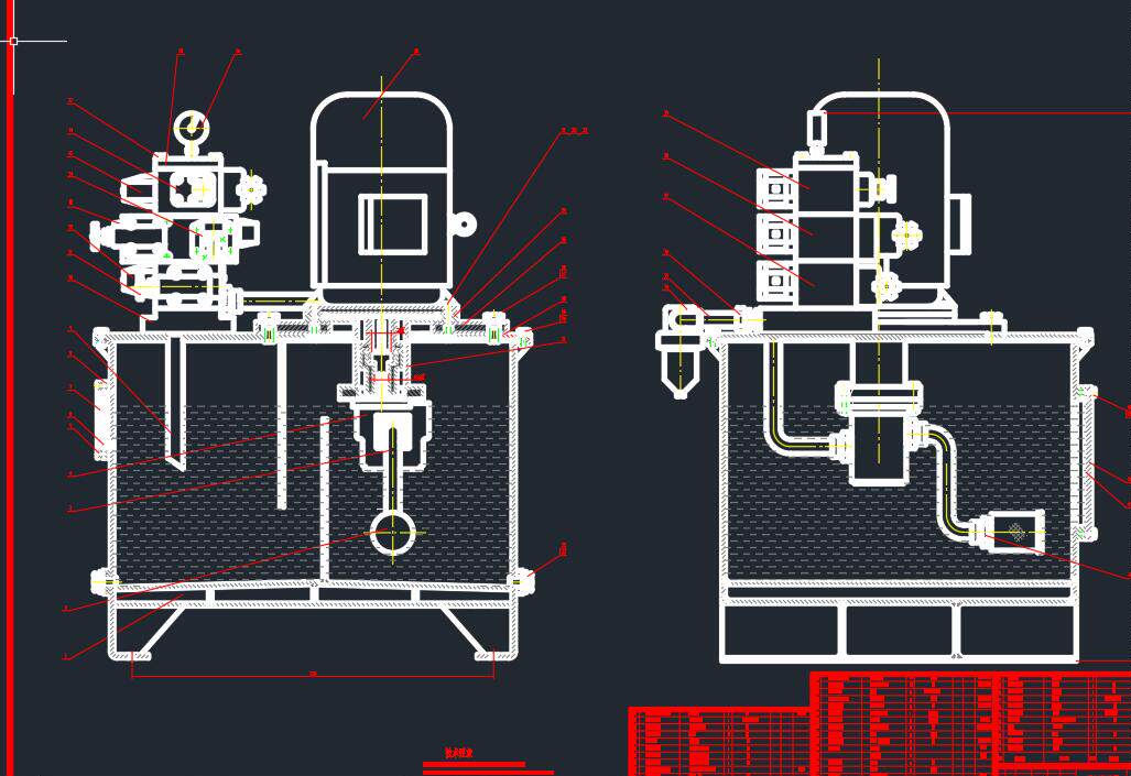 专用铣床动力滑台液压系统设计2d图机械cad 说明素材