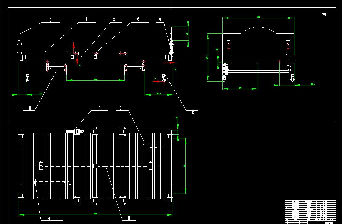 家用电动护理床设计2d图机械素材