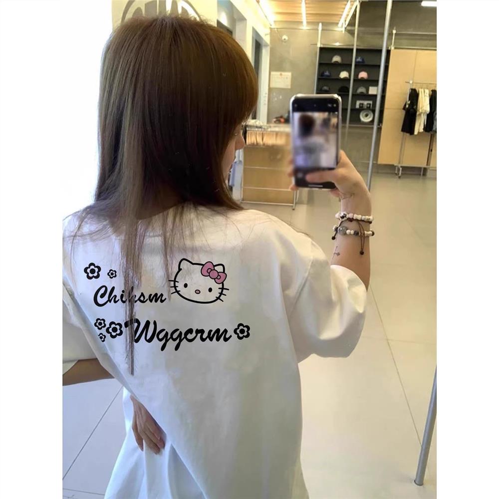 可爱KT猫短袖T恤女大童夏