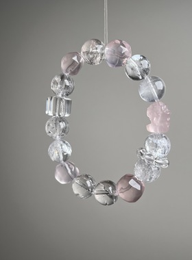 1000SE天然水晶五行手链手串男女款金发晶绿幽灵金木水火土